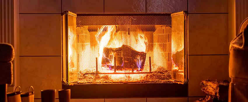Mendota Hearth Landscape Fireplace Installation in Woonsocket, Rhode Island